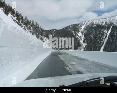 Oberseite des Sylvan Pass in Richtung Osten (9) Frühjahr Pflügen; Davey Wyatt; Frühjahr 2011 Stockfoto