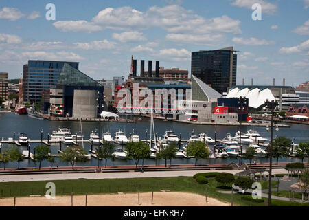 Baltimore, Maryland, USA, den inneren Hafen von Federal Hill, das National Aquarium in Baltimore, historische Schiffe in Balt Stockfoto