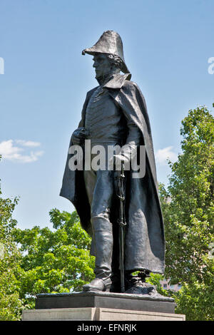 Baltimore, Maryland, Bronzestatue von Generalmajor Samuel Smith, Commander Schlacht von Baltimore, Bildhauer Hans Schuler, 1918 Stockfoto