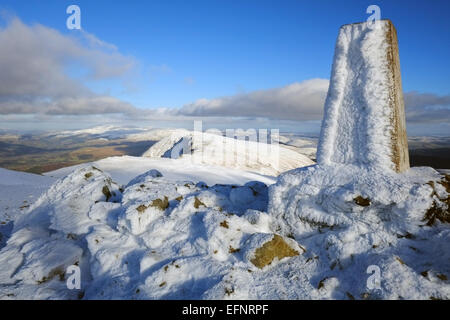 Cadir Idris im Winter im Schnee Stockfoto