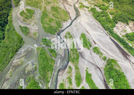 Pastaza River Basin Luftaufnahme aus niedriger Höhe in voller Größe Hubschrauber Stockfoto