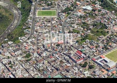 Banos De Agua Santa Provinz Tungurahua in Ecuador Antenne Weitwinkelbrennweite umgeschaltet Stockfoto