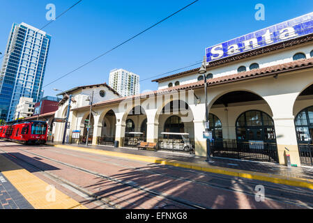 Der Bahnhof von Santa Fe Depot. San Diego, California, Vereinigte Staaten von Amerika. Stockfoto