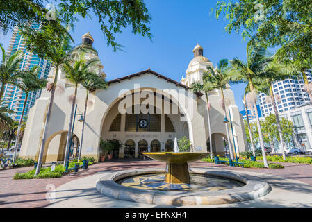 Der Bahnhof von Santa Fe Depot. San Diego, California, Vereinigte Staaten von Amerika. Stockfoto