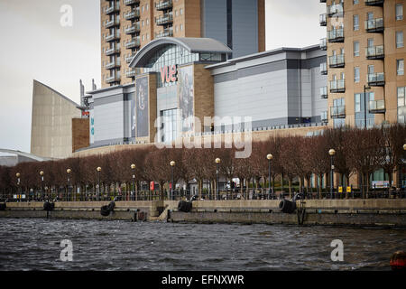 Außenseite des Salford Quays Lowry Outlet Mall Komplex Stockfoto