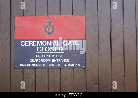 Zeremonielle Tor geschlossen Schild Stockfoto