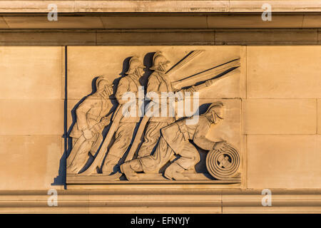 Das alte London Feuerwehr Hauptquartier war das Hauptquartier des die LBF bis 2007 und befindet sich auf Albert Embankment in Lambeth, London Stockfoto