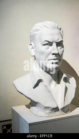 Weissputz Büste der argentinische Präsident Juan Perón in Evita Museum, Buenos Aires, Argentinien Stockfoto