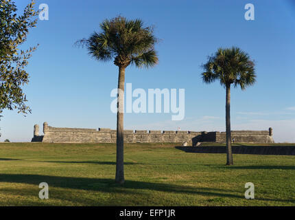 Castillo de San Marcos, spanische Festung in St. Augustine, Florida, USA gebaut. Stockfoto