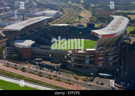 Draufsicht der ABSA-Rugby-Stadion-Kings-Park-Stadion in Durban in Südafrika. Stockfoto