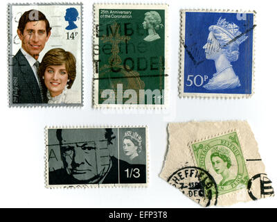 Vereinigtes Königreich - ca. 1981: Eine Briefmarke gedruckt in England zeigt ein Bild der Hochzeit von Prinz Charles, Lady Diana Spencer 29 Stockfoto