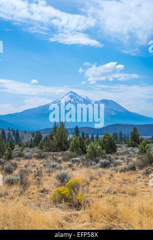 Ansicht des Mount Shasta. Siskiyou County, California, Vereinigte Staaten von Amerika. Stockfoto