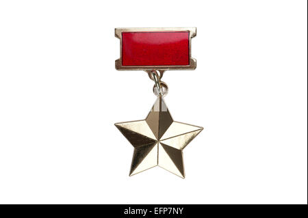Auszeichnungen der USSR Abzeichen Medal of den goldenen Stern des Helden der Sowjetunion Stockfoto
