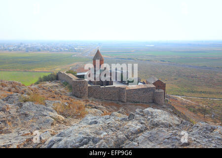 Ararat-Tal, Kirche der Heiligen Muttergottes (St. Astvatzatzin), Khor Virap, Provinz Ararat, Armenien Stockfoto