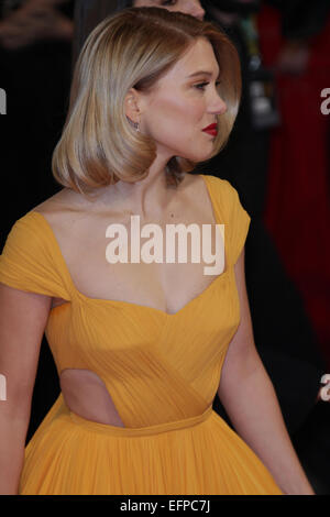 London, UK, 8. Februar 2015: Monica Bellucci und Lea Seydoux besuchen den EE British Academy Film Awards an der Königlichen Oper Haus Stockfoto