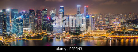 Die Innenstadt von zentralen Bankenviertel in der Nacht, Singapur, Südostasien, Asien Stockfoto