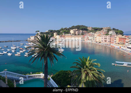 Baia del Silenzio Bay, Altstadt, Sestri Levante, Provinz von Genua, Riviera di Levante, Ligurien, Italien, Europa Stockfoto