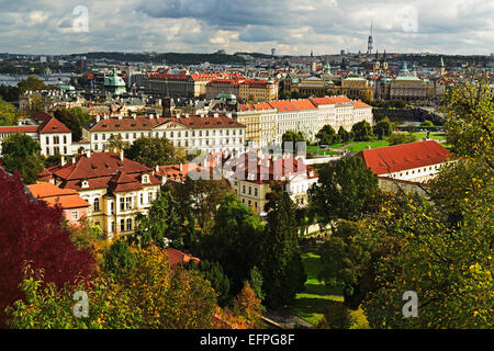 Blick auf Prag von Prager Burg, Tschechische Republik, Europa Stockfoto