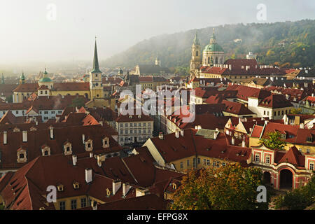 Blick auf Prag von Prager Burg, Tschechische Republik, Europa Stockfoto