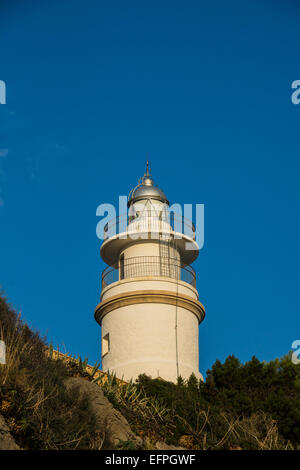 Der Leuchtturm auf dem Berg über Port de Soller Stockfoto