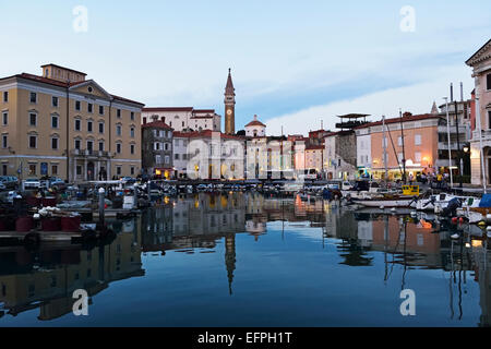 Hafen von Piran, Bucht von Piran, Adria, Slowenien, Europa Stockfoto