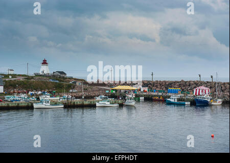 Das kleine Dorf von Neil Hafen, Cape Breton Highlands National Park, Cape Breton Island, Nova Scotia, Kanada, Nordamerika Stockfoto