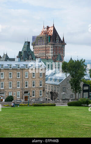 Blick von der Festung über Quebec City und das Chateau Frontenac, Quebec, Kanada, Nordamerika Stockfoto