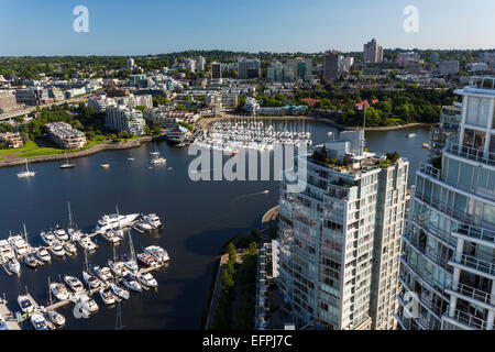 Luftaufnahme, False Creek, Vancouver, Britisch-Kolumbien, Kanada, Nordamerika Stockfoto