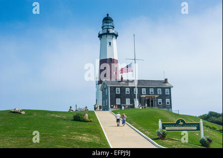 Montauk Point Lighthouse, Montauk Point State Park, den Hamptons, Long Island, New York State, Vereinigten Staaten von Amerika Stockfoto