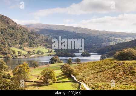 Der Blick über Rydal Wasser aus Loughrigg Terrasse im Lake District National Park, England, Vereinigtes Königreich, Europa Stockfoto