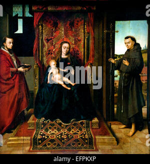 Jungfrau und Kind mit Heiligen Hieronymus und Franziskus 1457 Petrus Christus 1410-1475 flämischen Belgien Belgien Stockfoto
