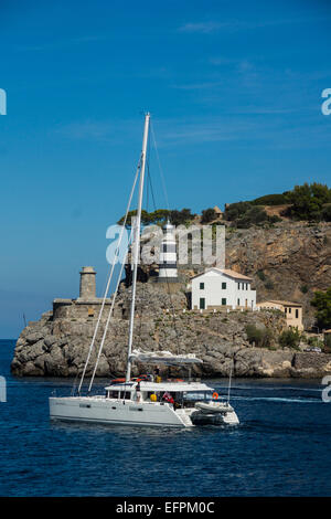 Port de Soller ist beliebt bei Seglern und an der Nordwesten Mallorcas entfernt. Stockfoto