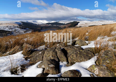 Pentwyn Reservoir, Brecon Beacons National Park, Powys, Wales, UK. Stockfoto