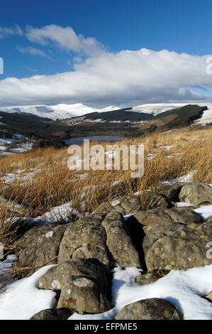 Pentwyn Reservoir, Brecon Beacons National Park, Powys, Wales, UK. Stockfoto