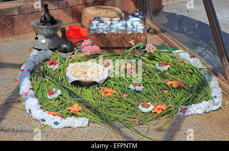 Traditionelle Kaffee-Zeremonie, Lalibela, Amhara Region, Äthiopien Stockfoto