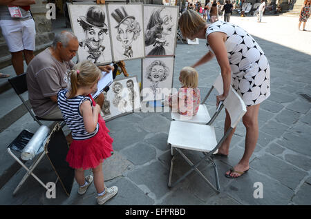 Künstler bei der Arbeit in Florenz Italien Stockfoto