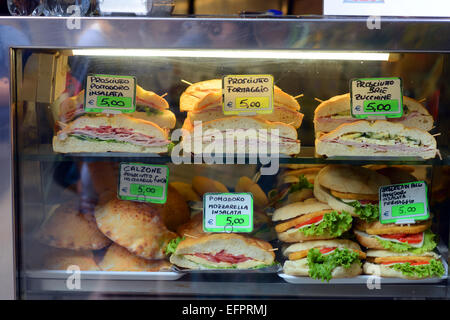 Sandwiches und Snacks in Venedig Italien. Stockfoto