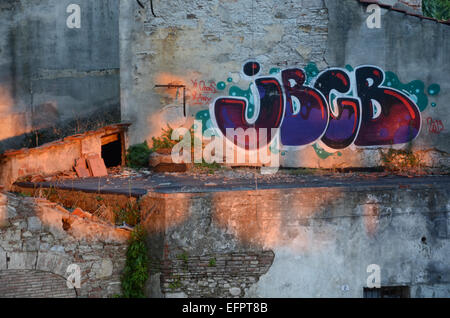 Graffiti in Lucca, Toskana Italien Stockfoto