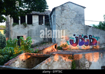 Graffiti in Lucca, Toskana Italien Stockfoto