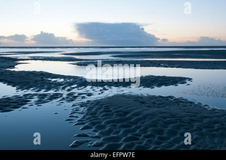 Gezeiten-Kanäle im Wattenmeer, Langeoog, Ostfriesland, Niedersachsen, Deutschland Stockfoto