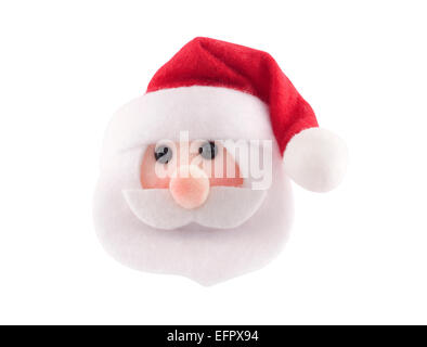 Weihnachtsmann-Kopf isoliert auf weißem Hintergrund Stockfoto