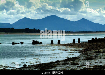 Menai Straits Blick in Snowdonia Stockfoto