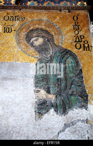 Mosaik im Inneren der Hagia Sophia, Istanbul, Türkei Stockfoto