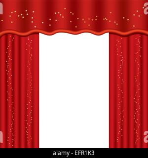 Theater-Vorhänge mit Textfreiraum, Vektor-Illustration (Mesh verwendet) Stock Vektor