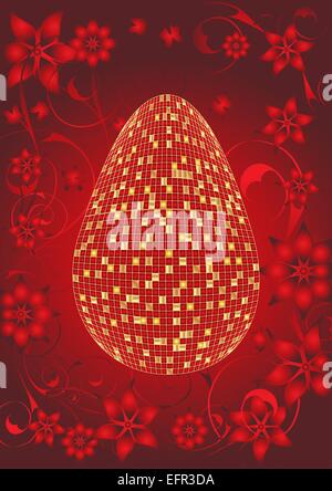Blumenkarte Ostern, Vektor-illustration Stock Vektor
