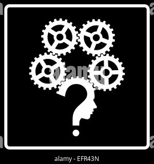 Menschlichen Kopfbedeckung Fragezeichen Stockfoto