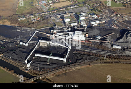 Luftaufnahme des Kellingley Colliery, Tiefe Zeche, in West Yorkshire, Großbritannien Stockfoto