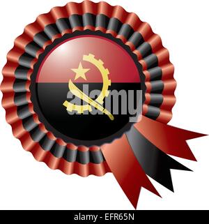 Angola detaillierte Seide Rosette Flagge, eps10 Vektor-illustration Stock Vektor