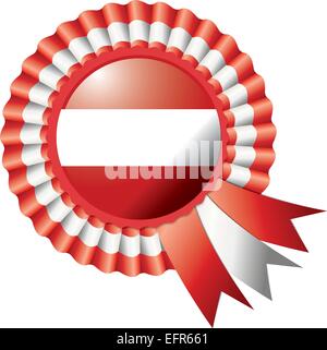 Österreich detaillierte Seide Rosette Flagge, eps10 Vektor-illustration Stock Vektor