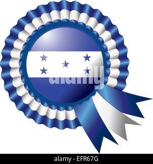 Honduras detaillierte Seide Rosette Flagge eps10 Vektor-illustration Stock Vektor